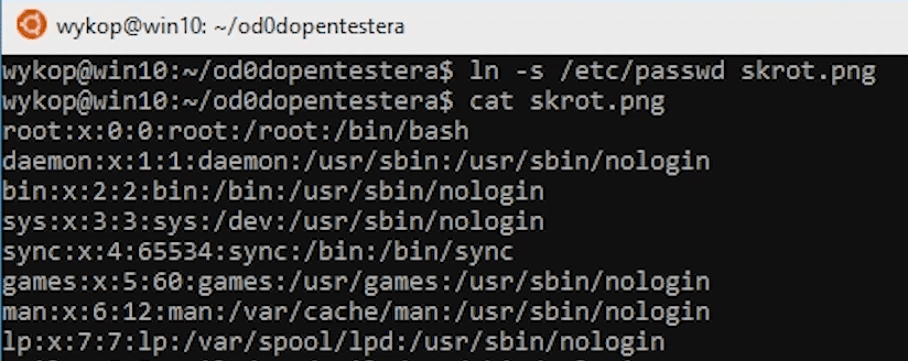 Symlink to /etc/passwd